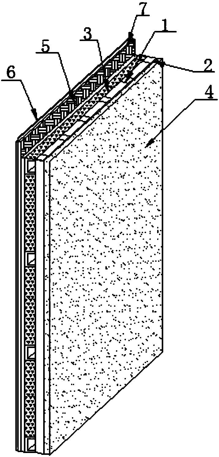 Gypsum and mortar composite insulation board outer wall body and application thereof