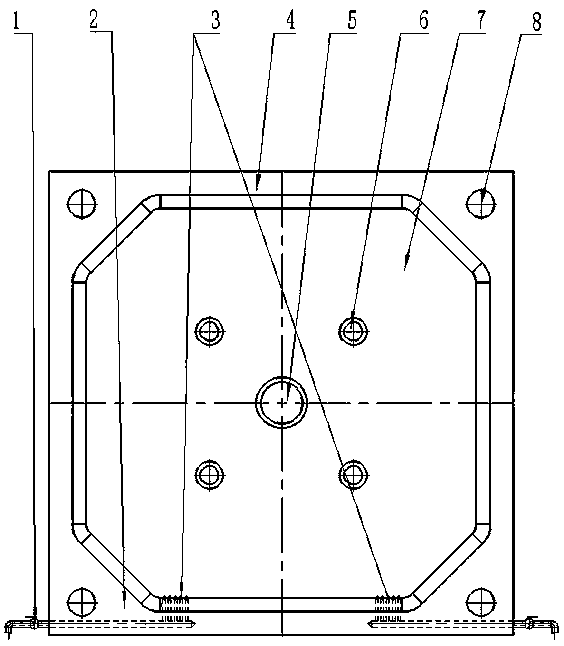 Efficient washing filter plate and filtering and washing method thereof