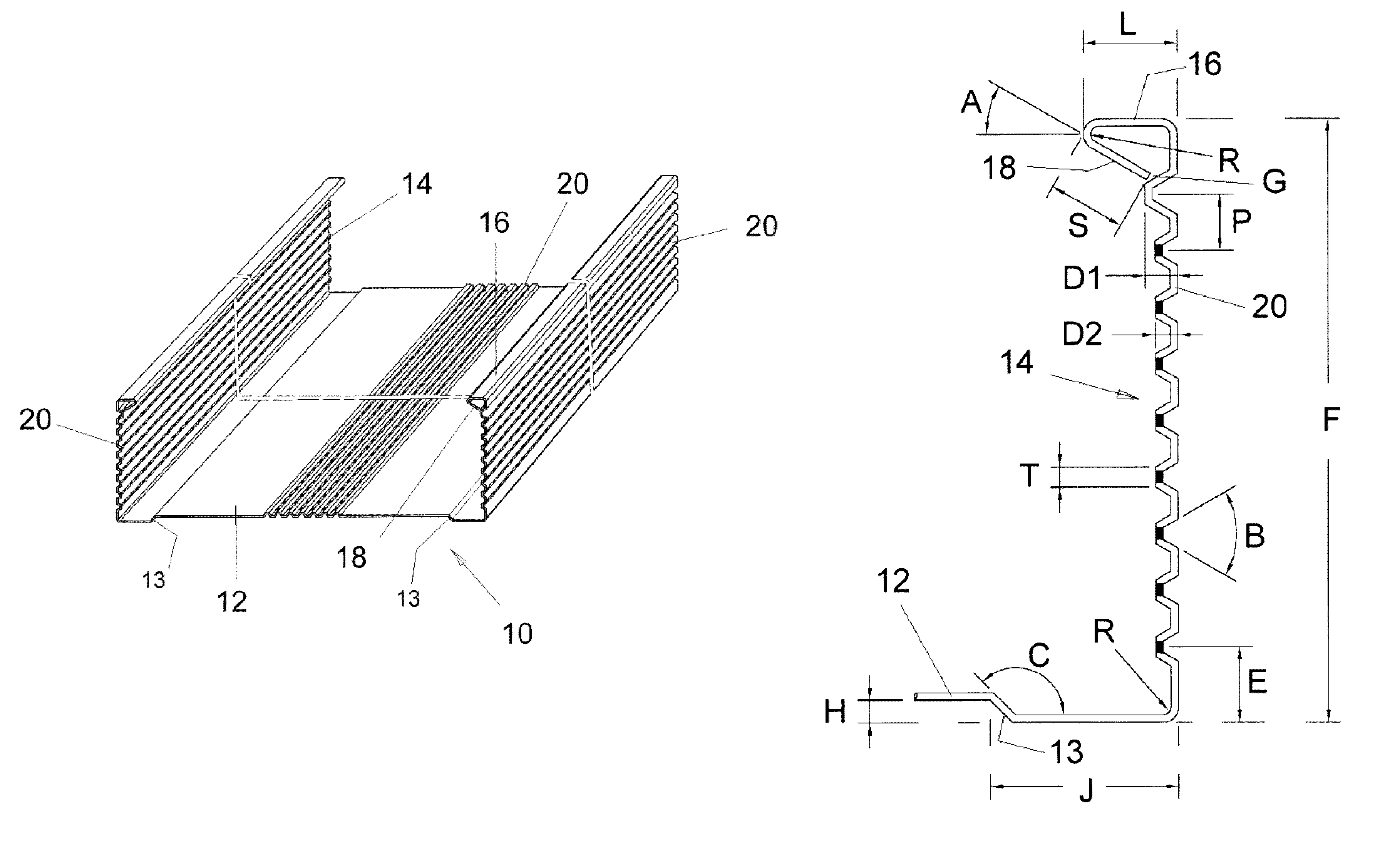 Non load-bearing metal wall stud having increased strength