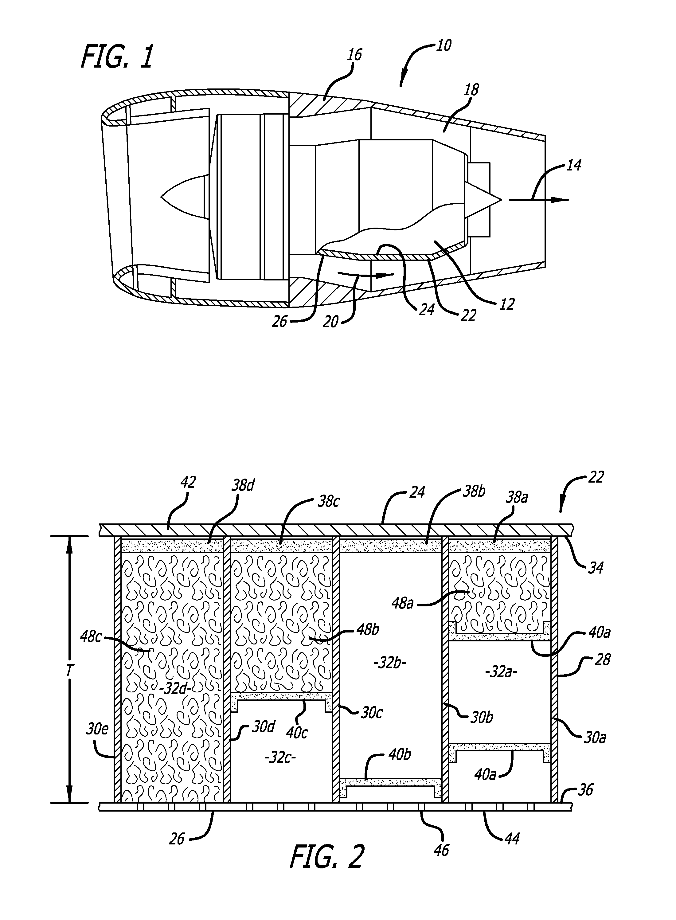 Acoustic structure with internal thermal regulators