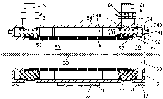 A speed-adjustable tea drying device with moving rollers