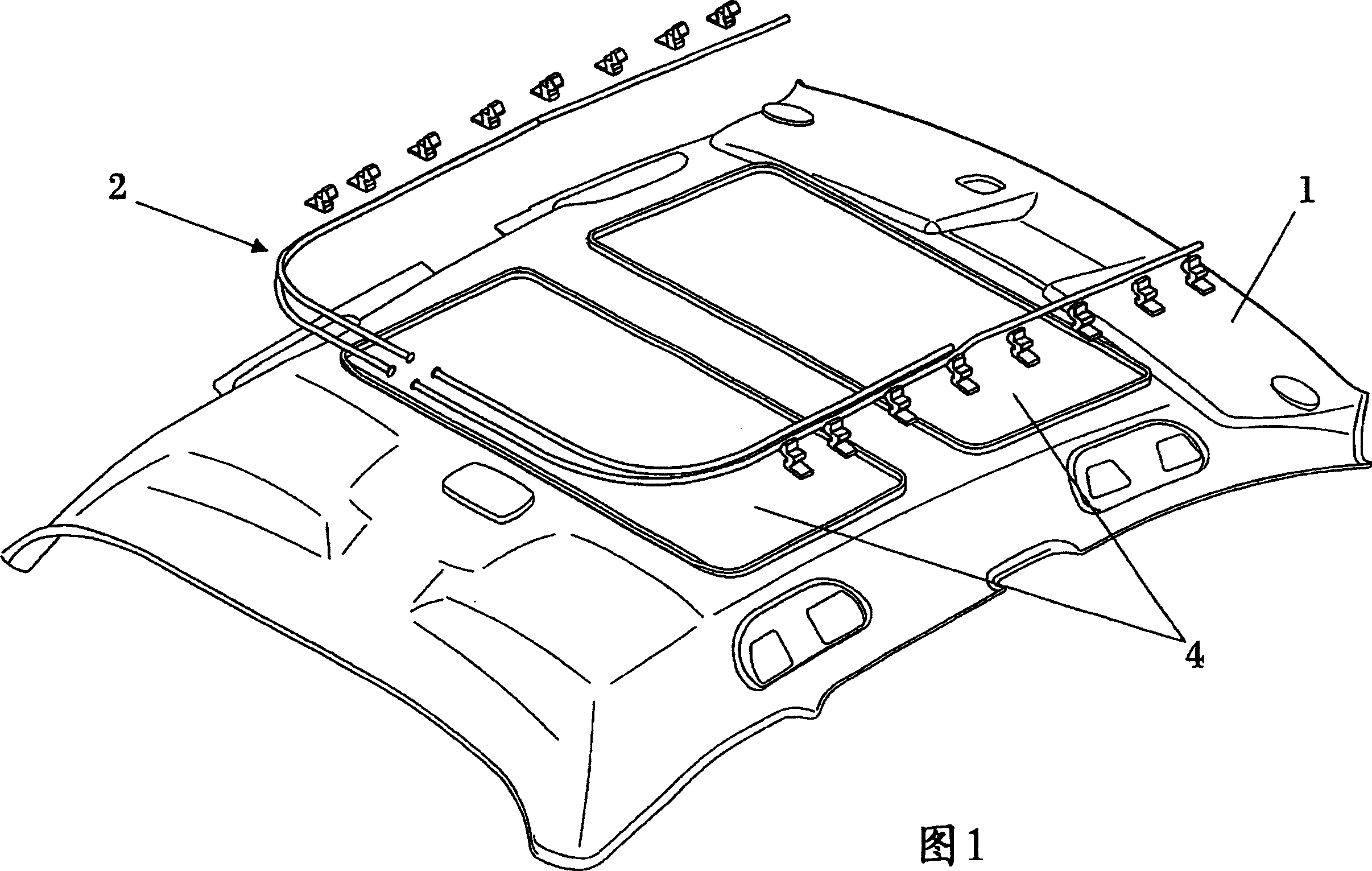 Car roof board with transparent component