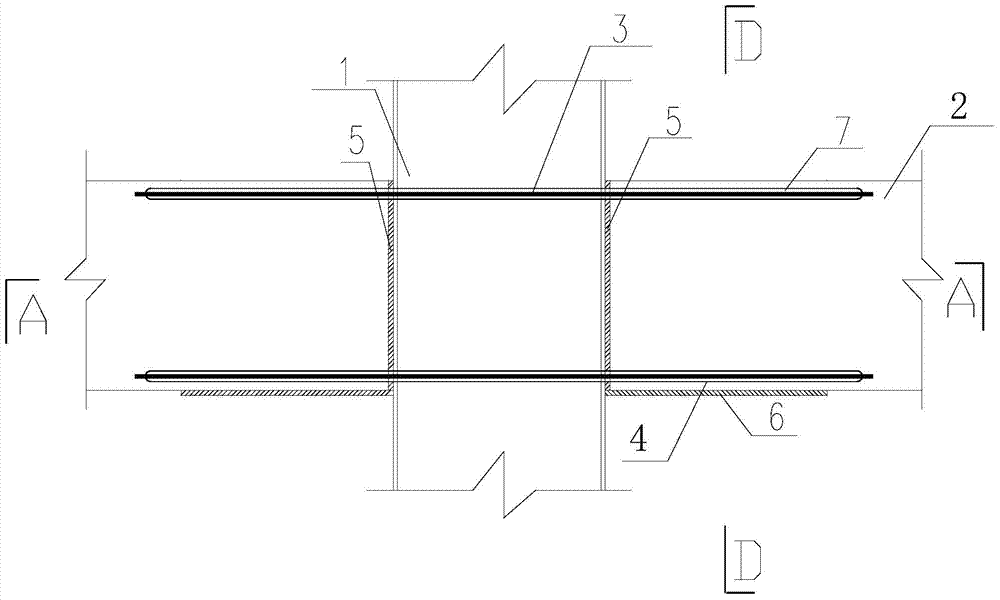 Prestress connected precast concrete beam rectangular steel tube concrete column node