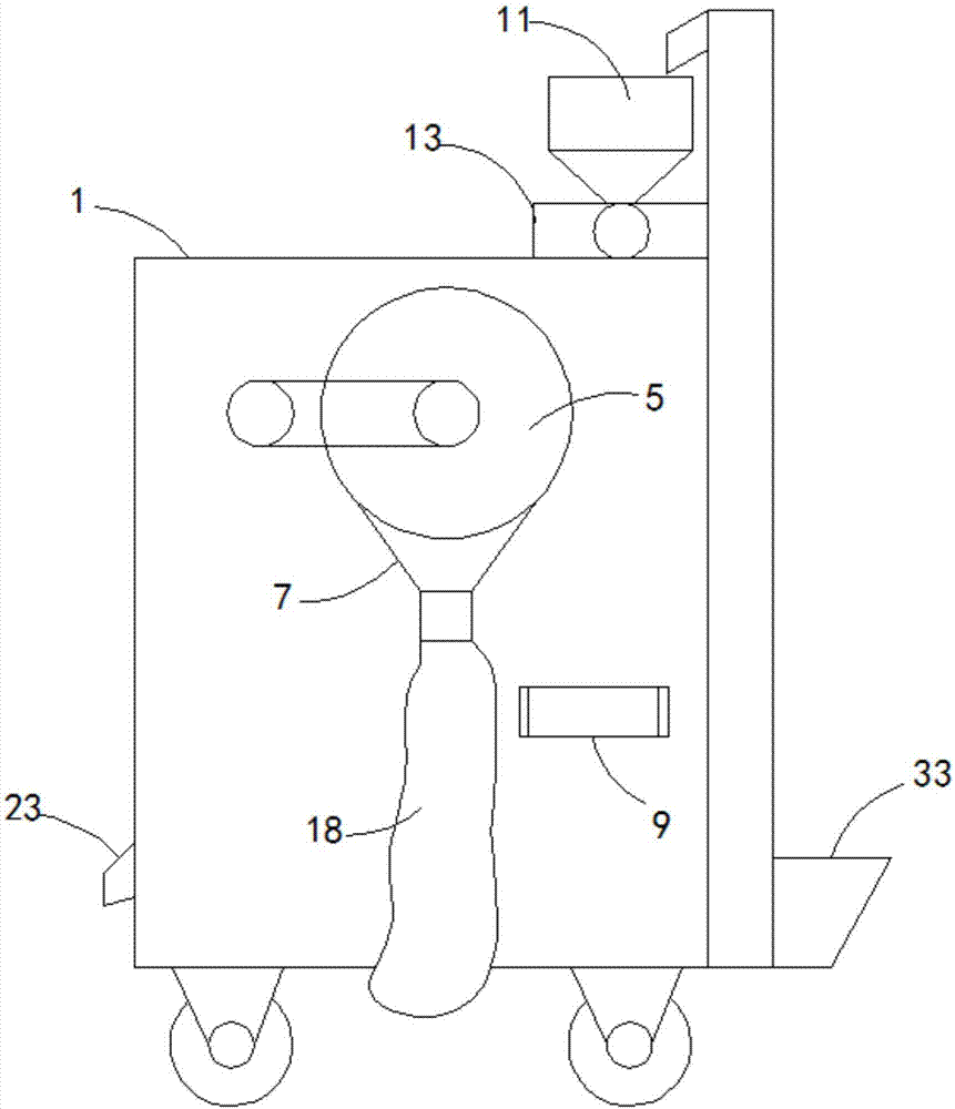 Negative pressure winnowing separation device for coix seed machining