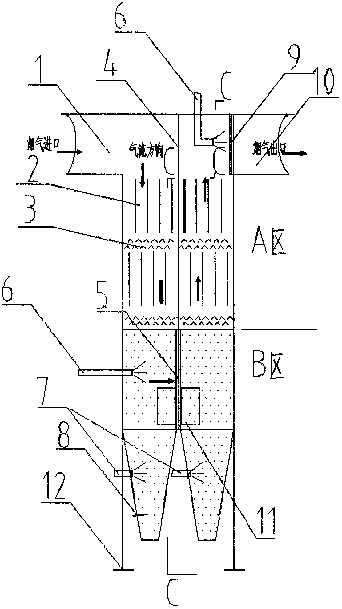 Spark fire resistant device for bag-type dust removers in biomass boilers