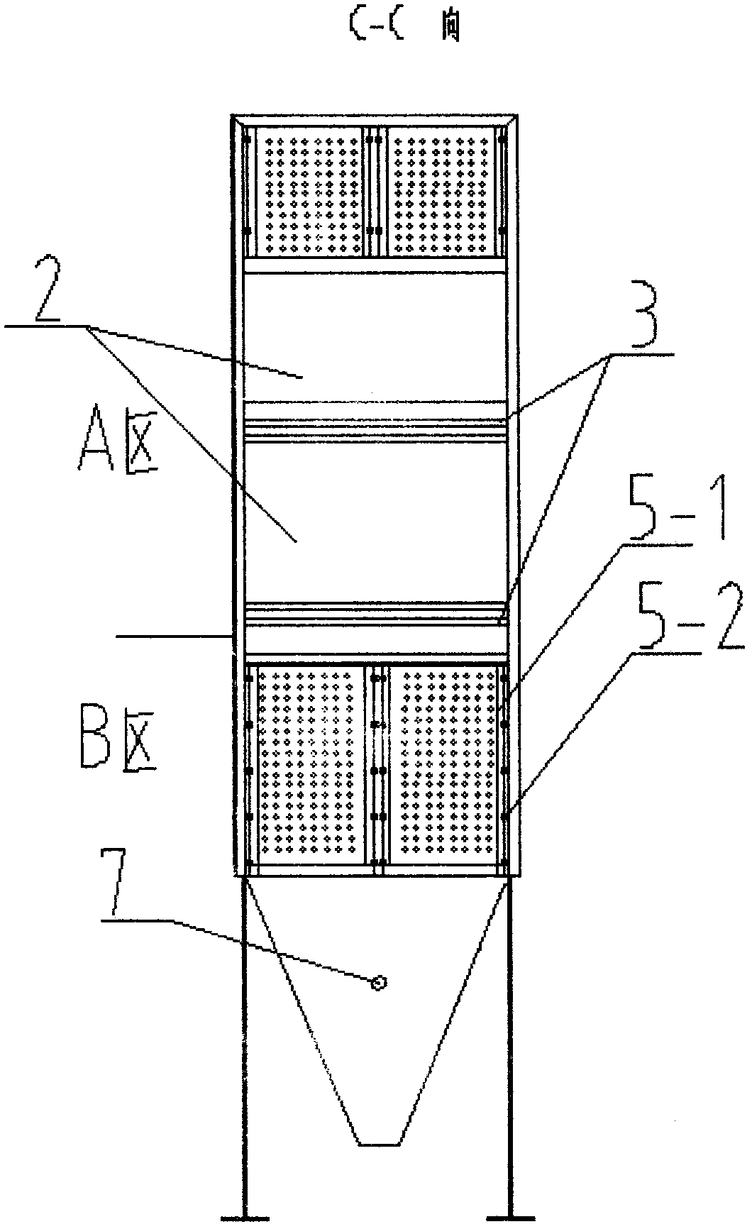 Spark fire resistant device for bag-type dust removers in biomass boilers