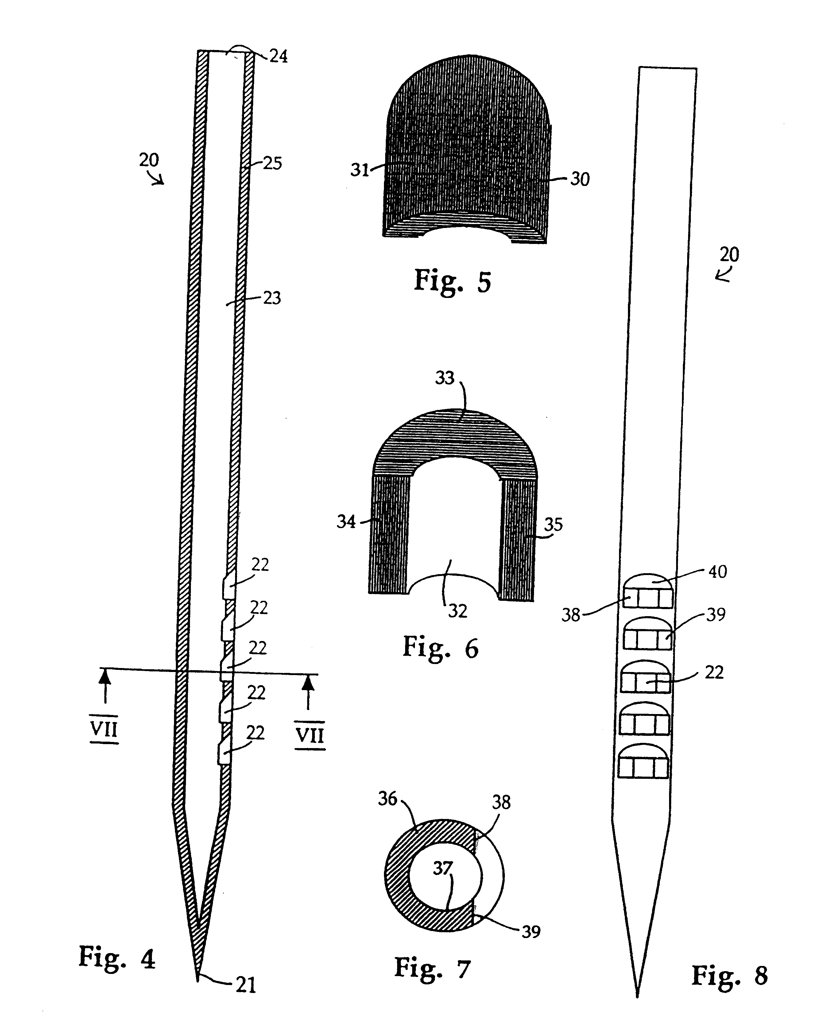 Needle and method for delivery of fluids