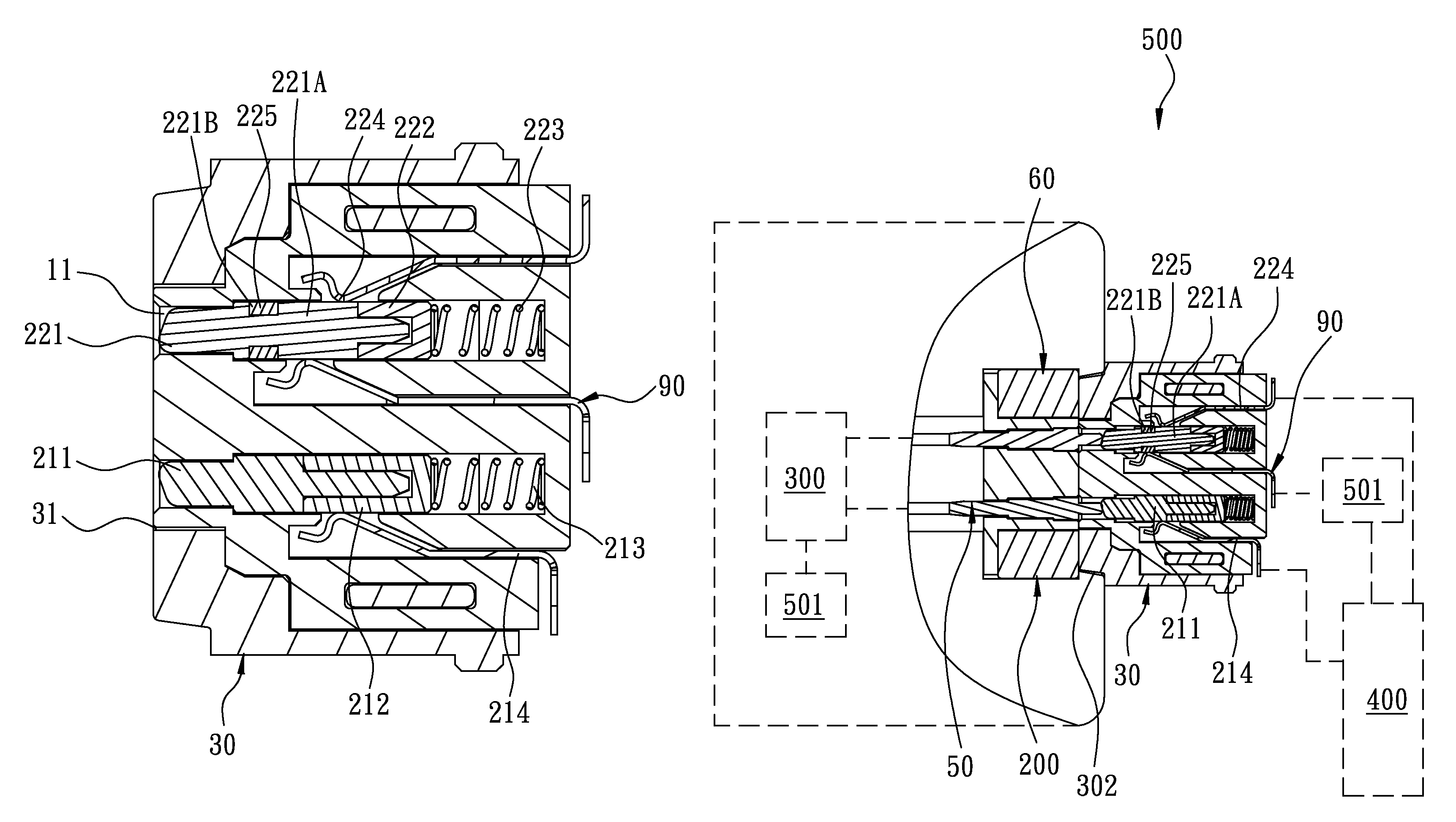 Magnetic power connector and an electronic system using the magnetic power connector assembly