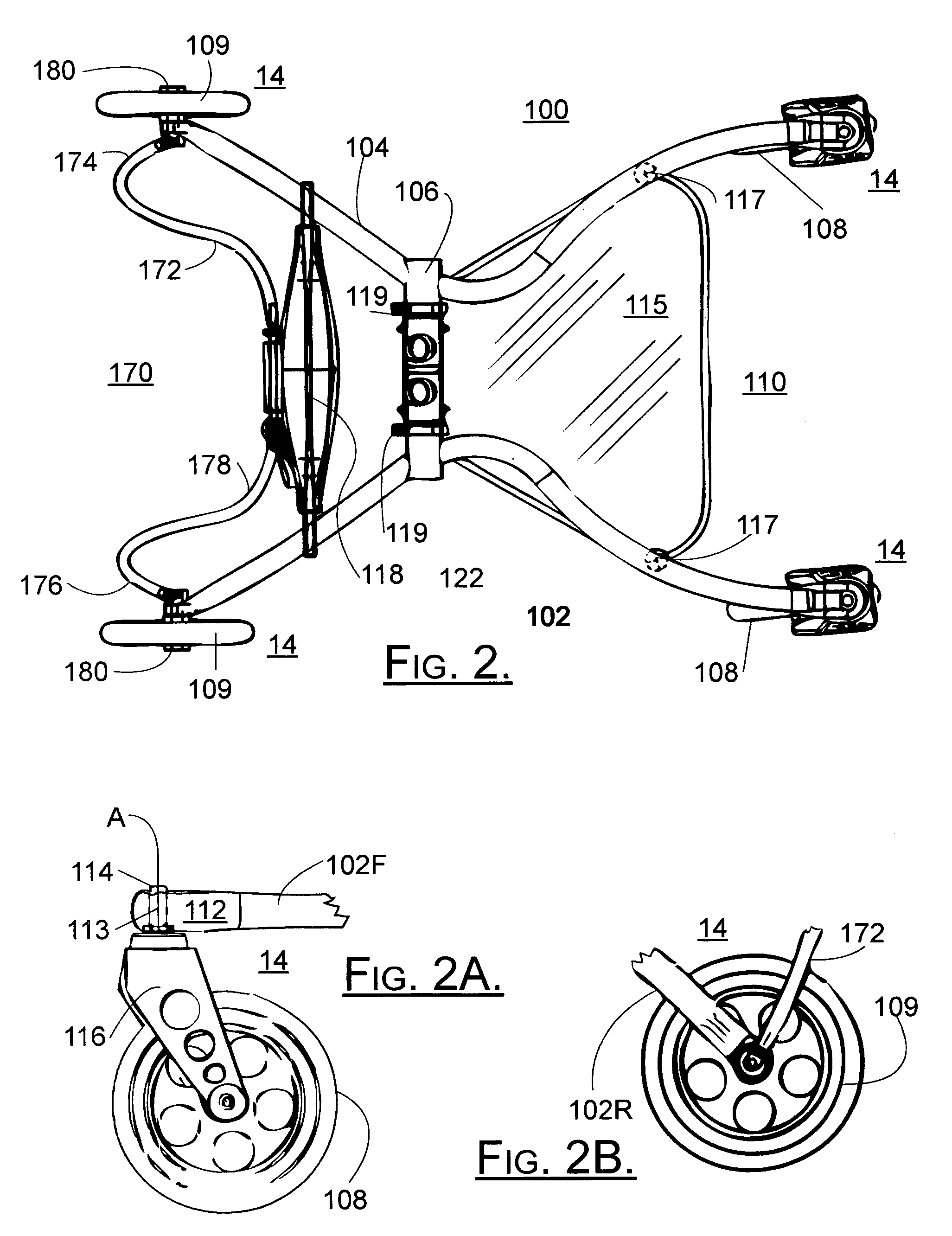 Standing baby stroller