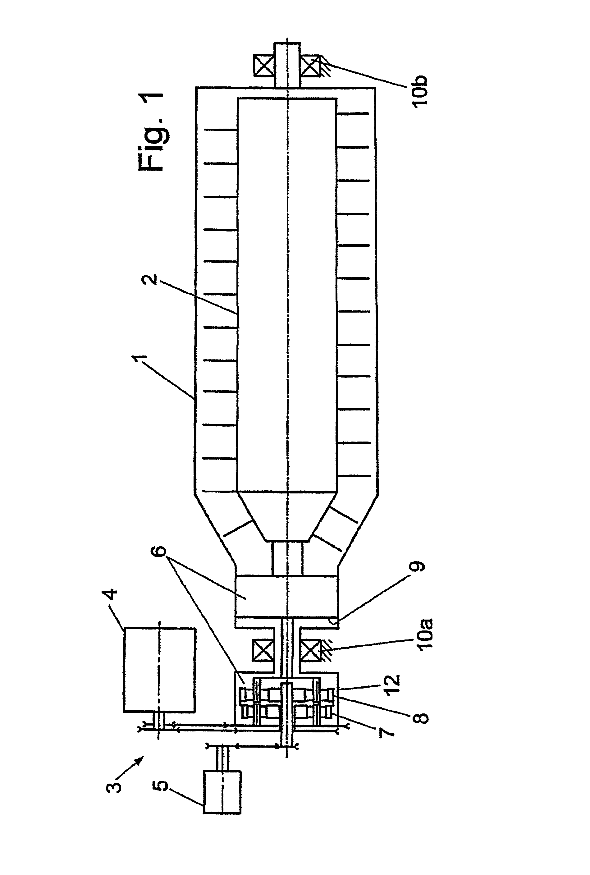 Helical conveyor centrifuge having a planetary gear drive device