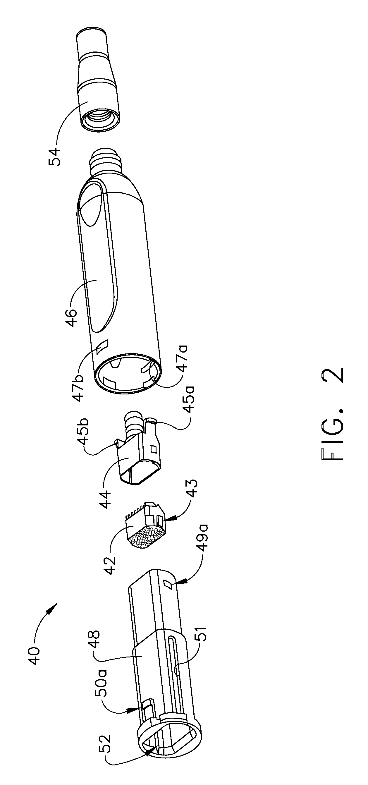 Catheter having two-piece connector for a split handle assembly