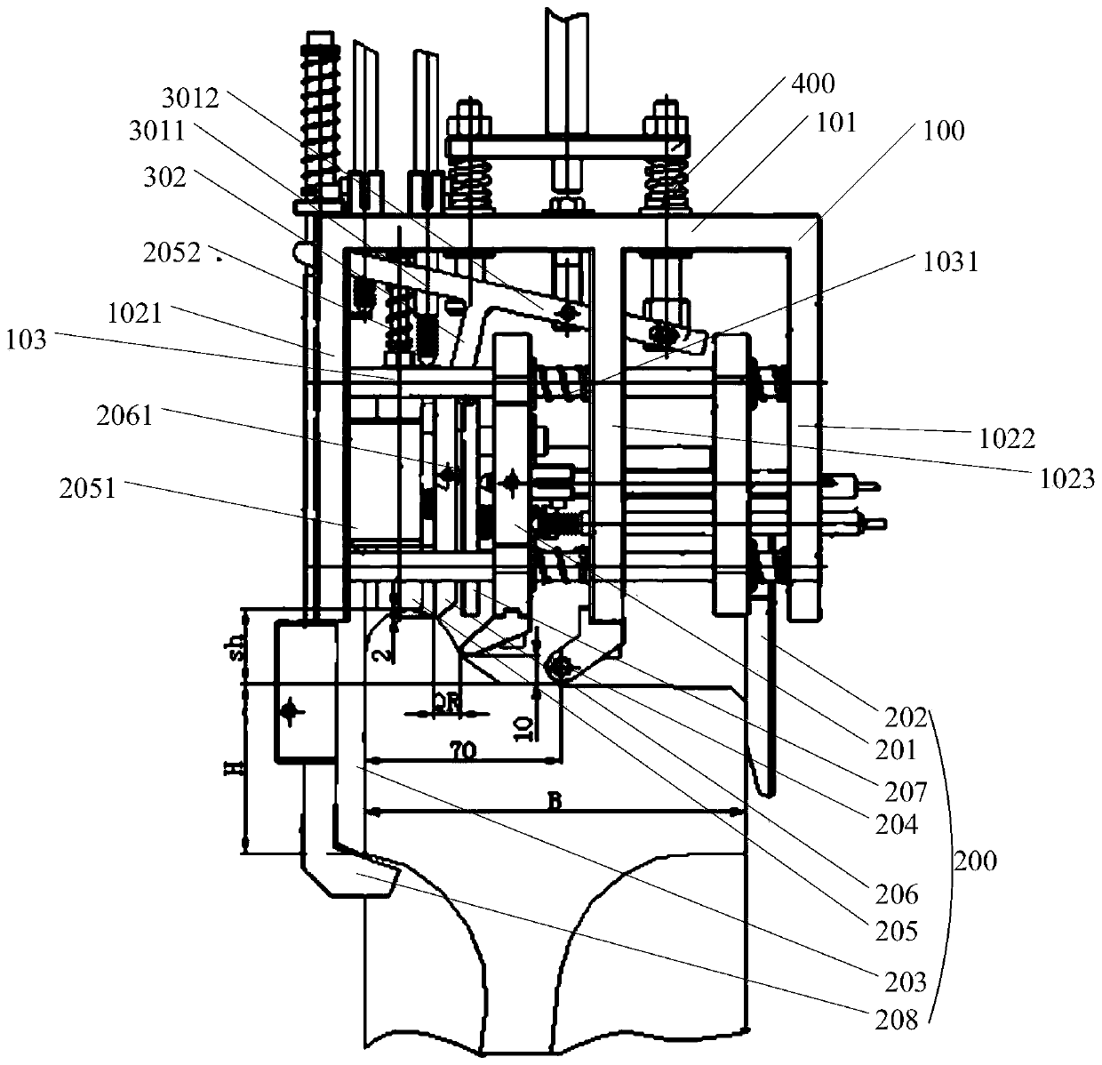 A rim and tread linkage measuring device