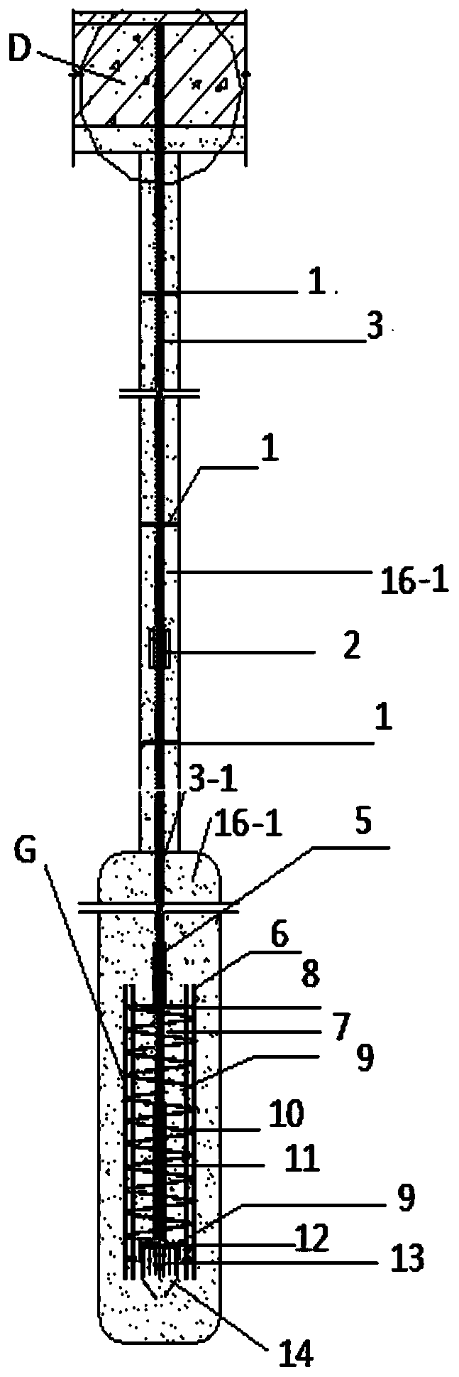 Full-assembly pressure-bearing type variable-diameter reinforcement cage expansion head anchor rod pile system