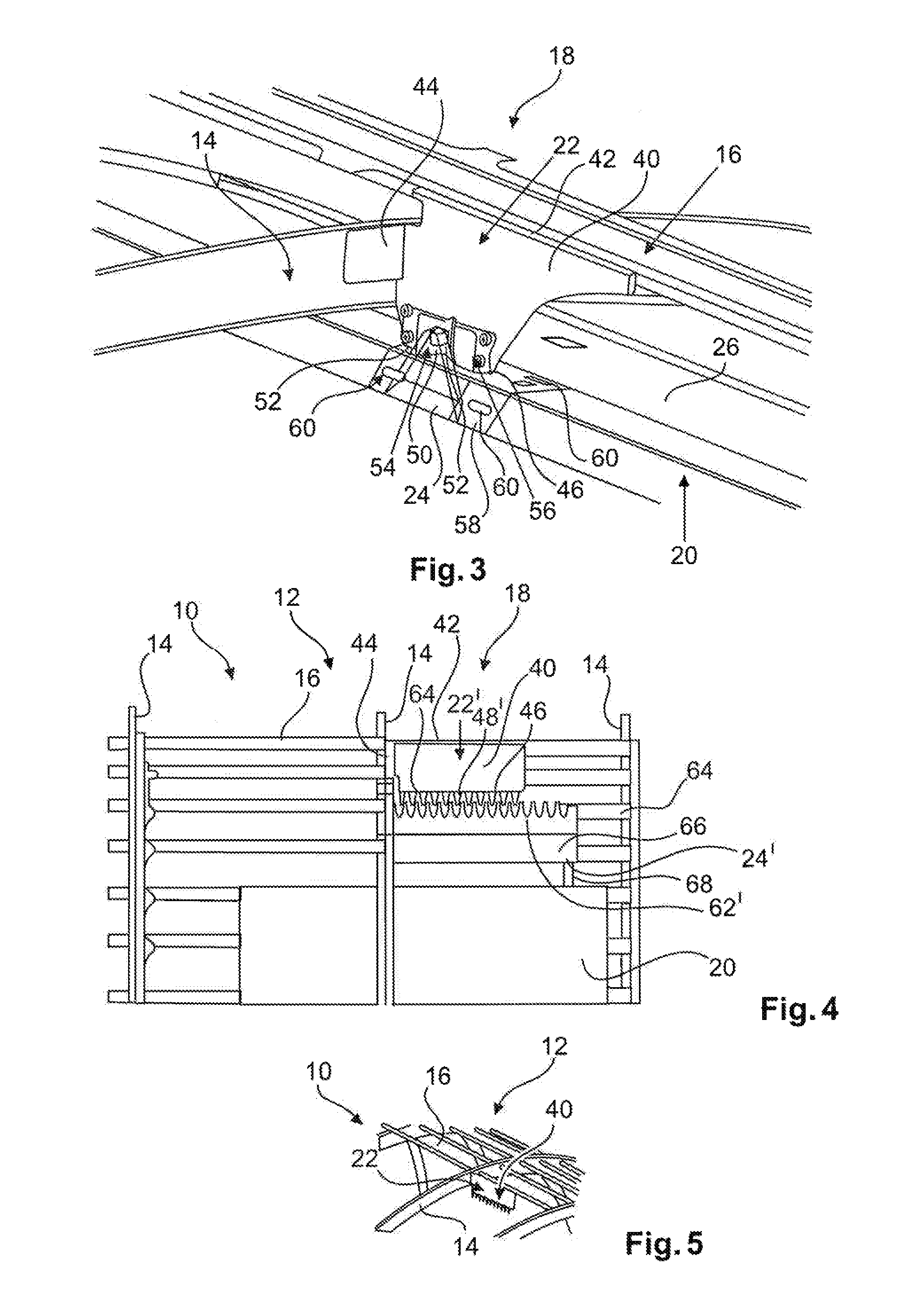 Attachment structure of an aircraft