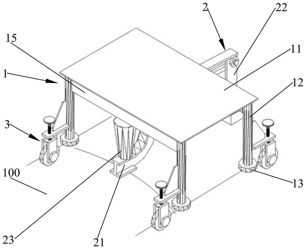 Cruise ship deck correcting device.