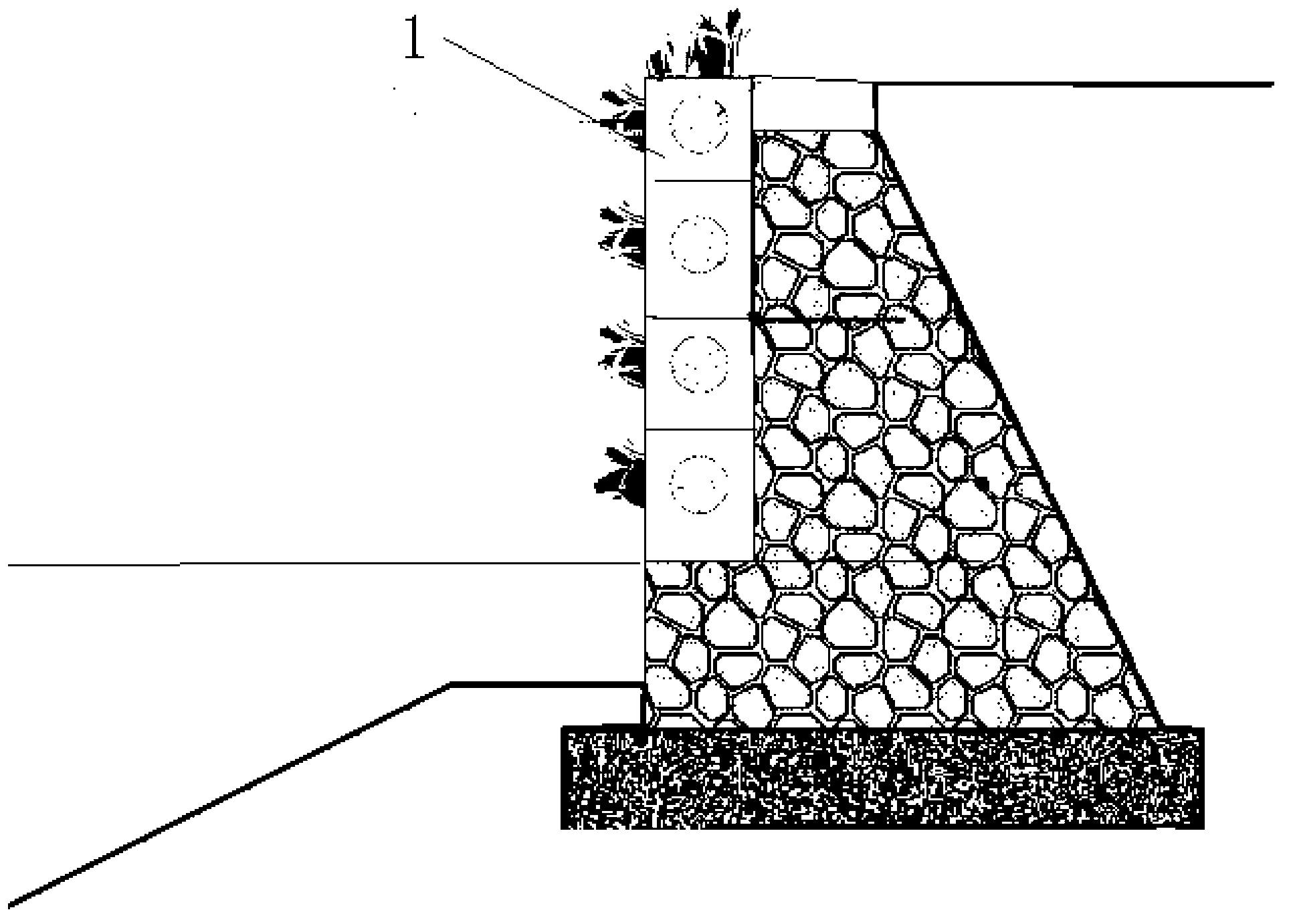 Ecological compound substrate, compound bio-ecological building block and compound bio-ecological retaining wall