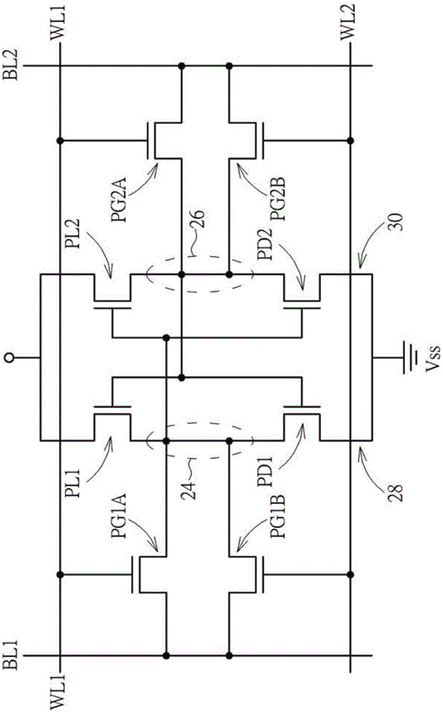 Layout pattern and forming method of 8T-static random access memory