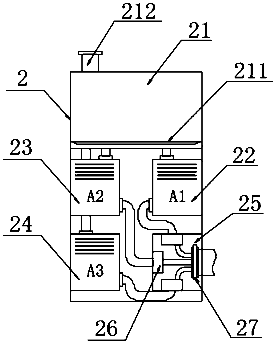 Anti-backflow oxygen humidifying device for pneumology departments