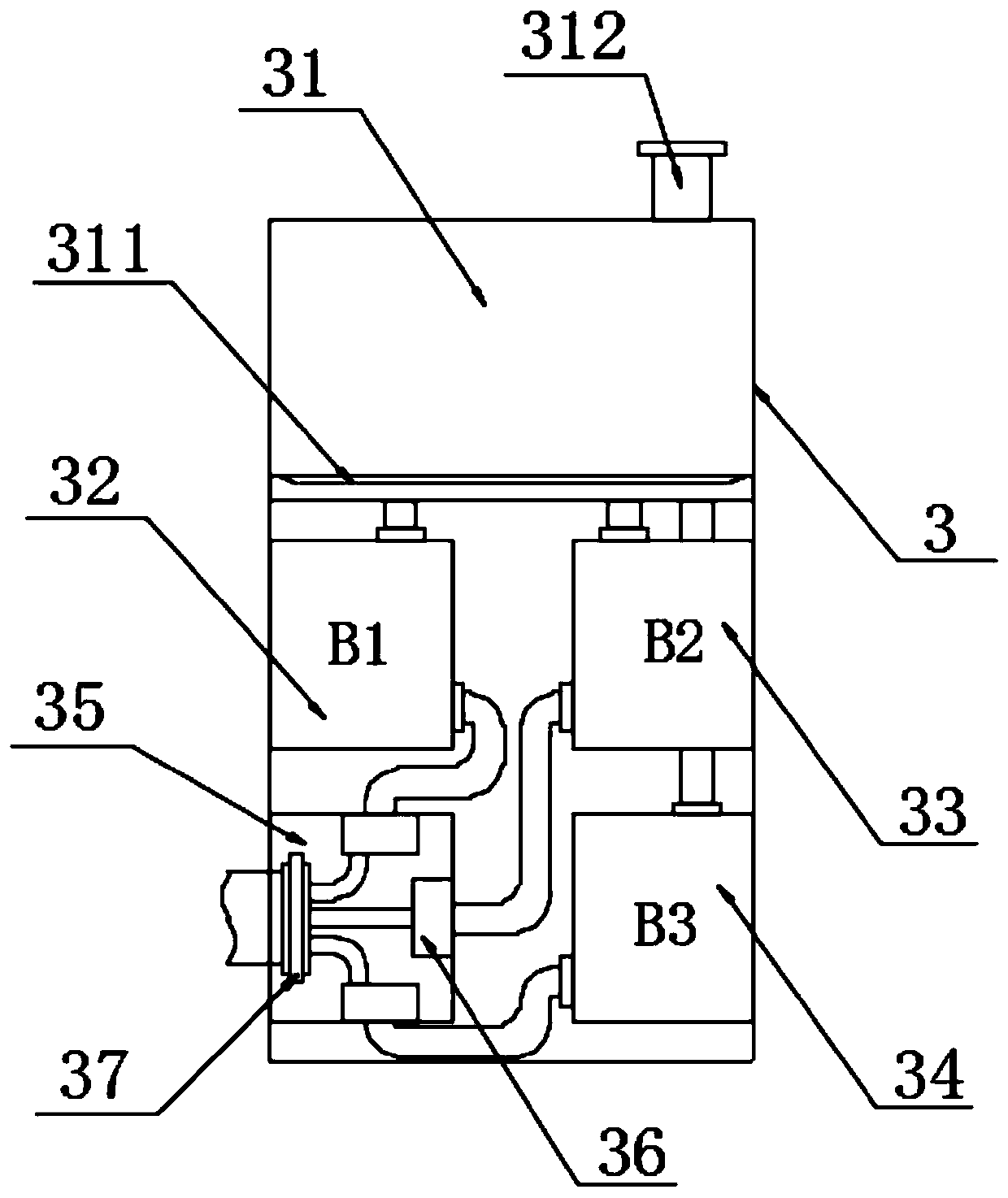 Anti-backflow oxygen humidifying device for pneumology departments