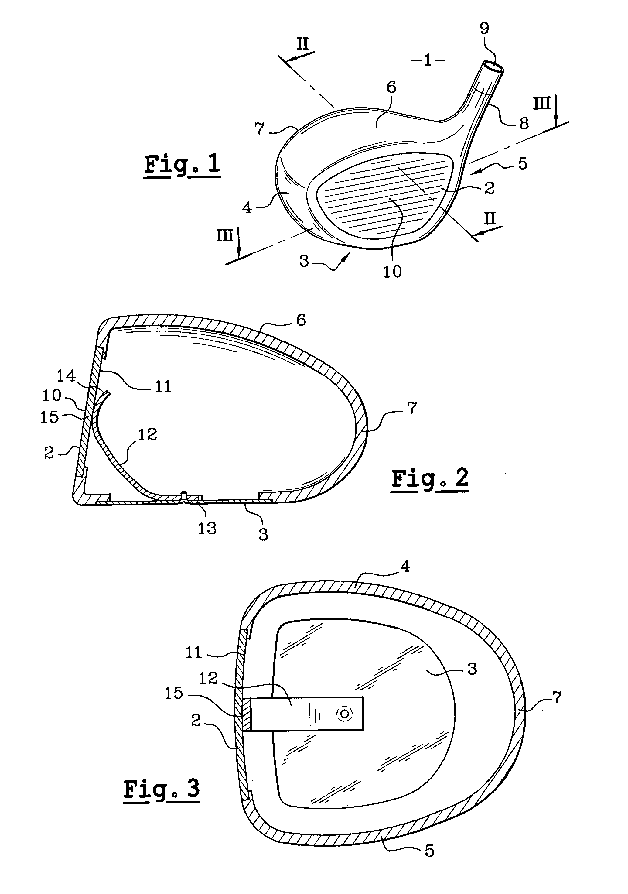 Golf club head of iron or wood type