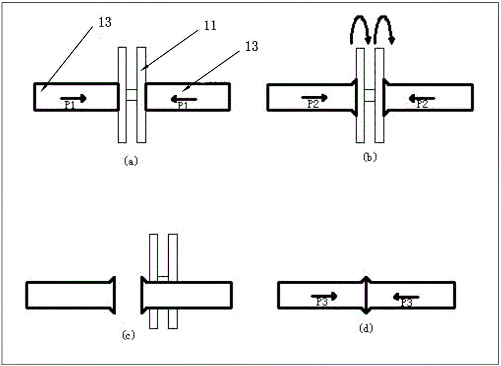 Friction hot melting device and method for PE pipes