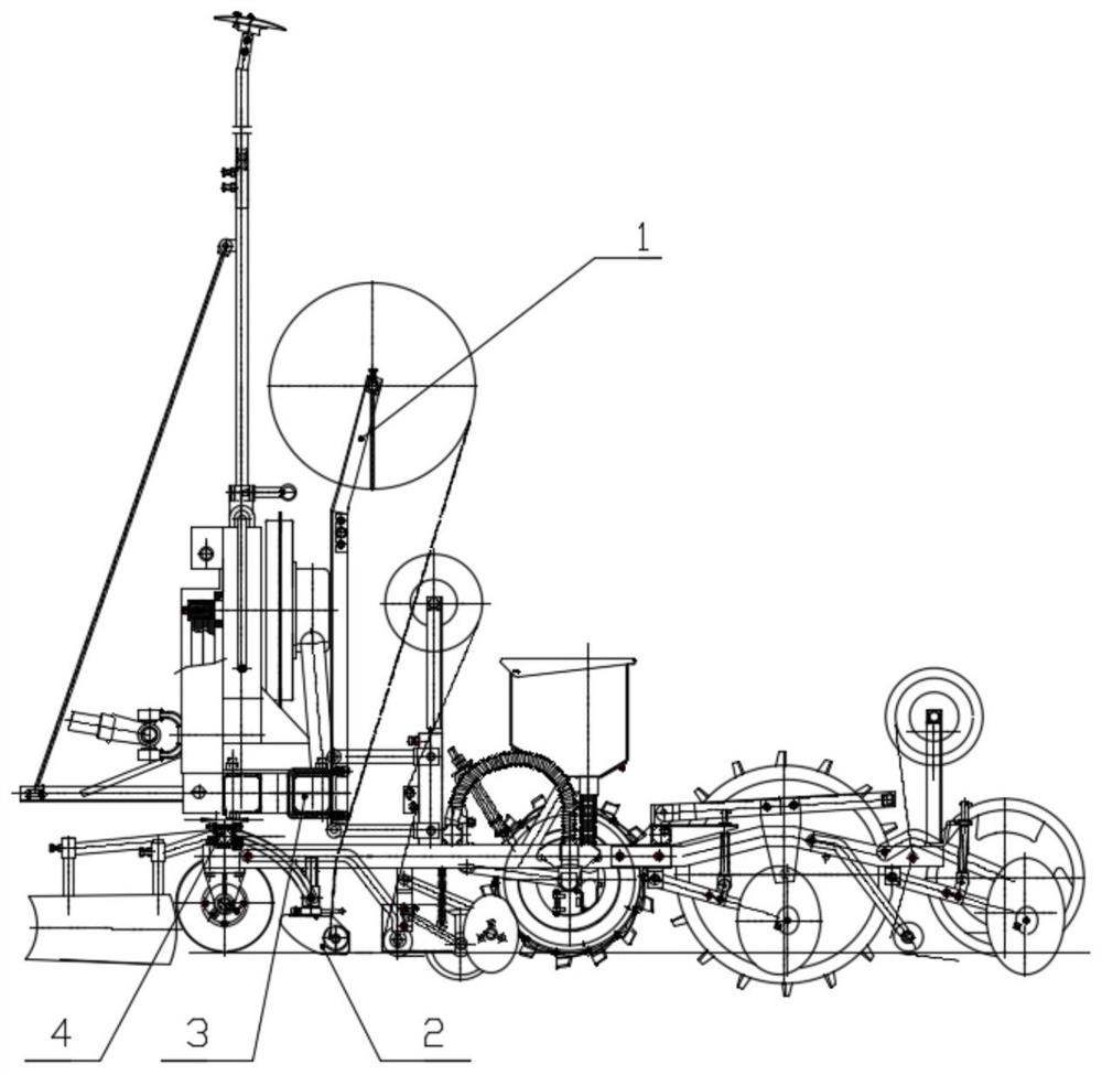 A drip irrigation belt support device and drip irrigation belt laying equipment