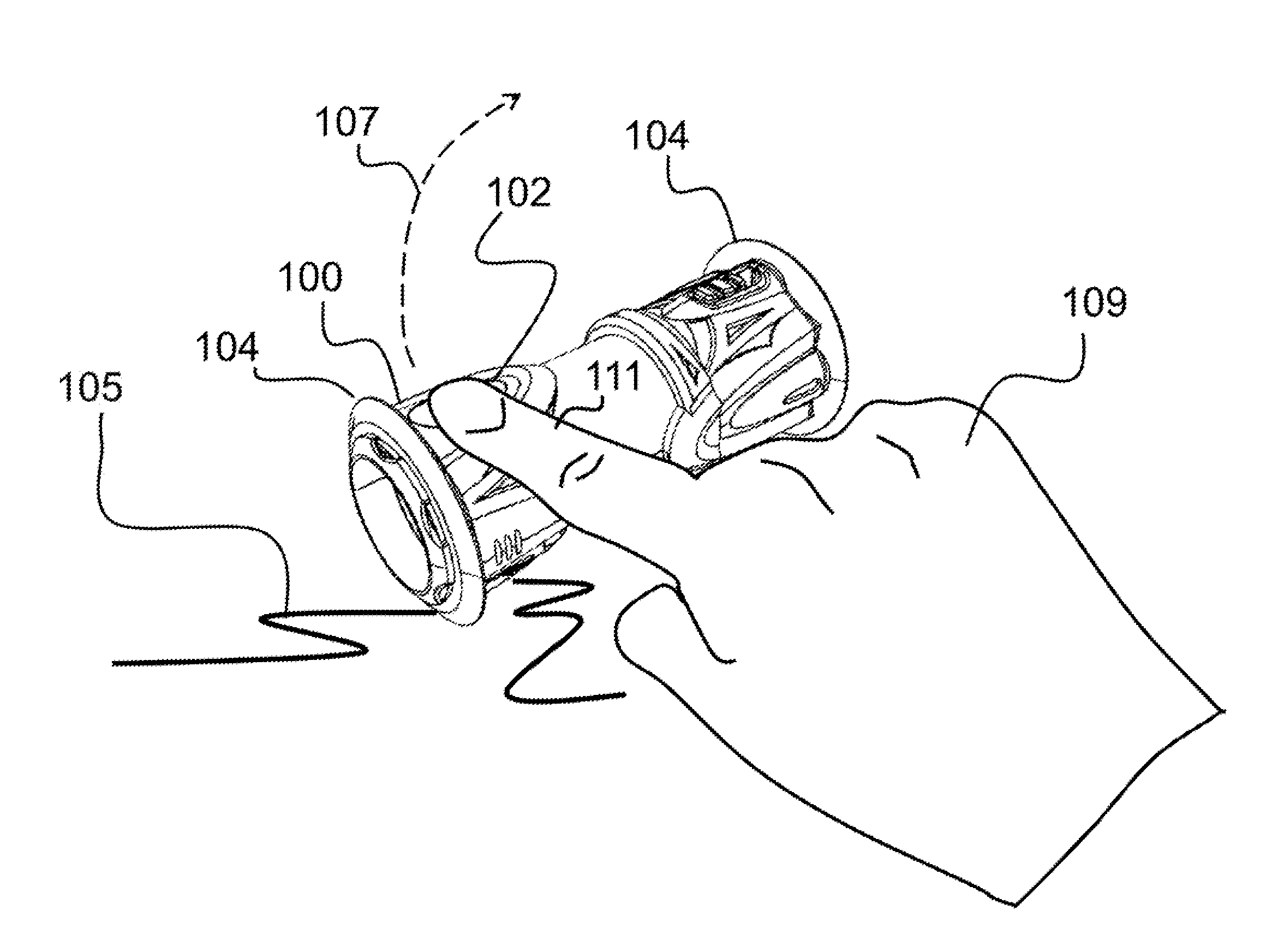 Core with finger indentation and formed to expel an object concealed therein