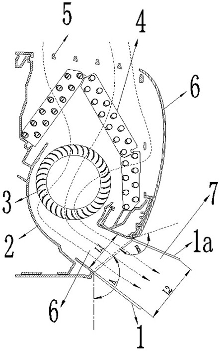 Air deflector structure and air conditioner using same