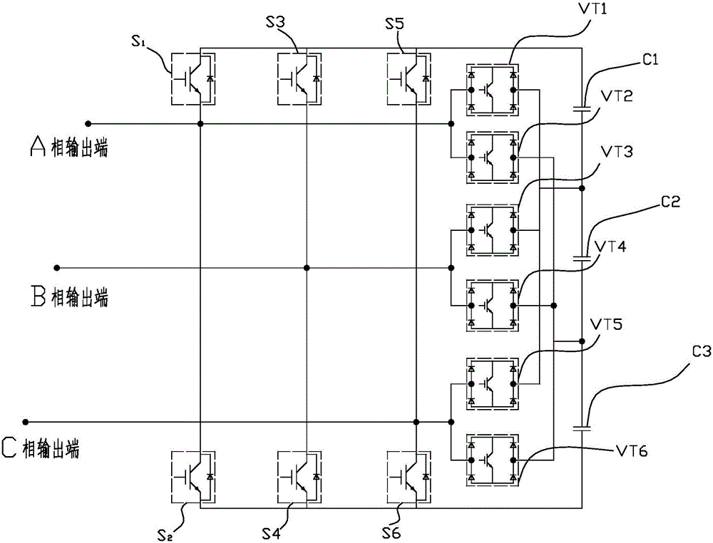 Active power electric filter circuit based on three-phase bridge inversion circuit and work method thereof