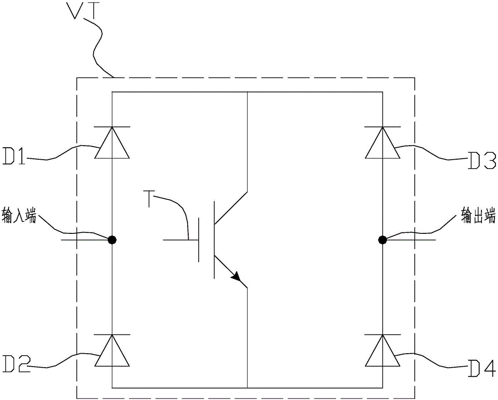 Active power electric filter circuit based on three-phase bridge inversion circuit and work method thereof