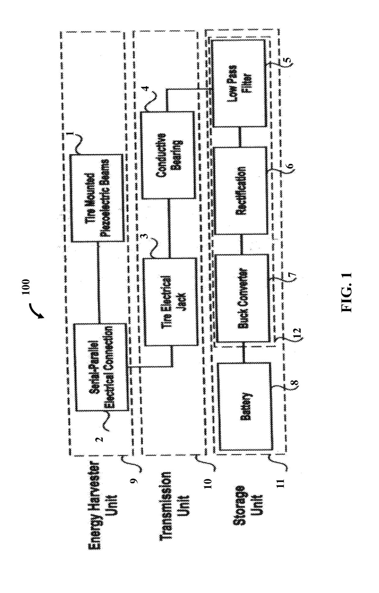 Piezoelectric energy harvesting system from vehicle's tires