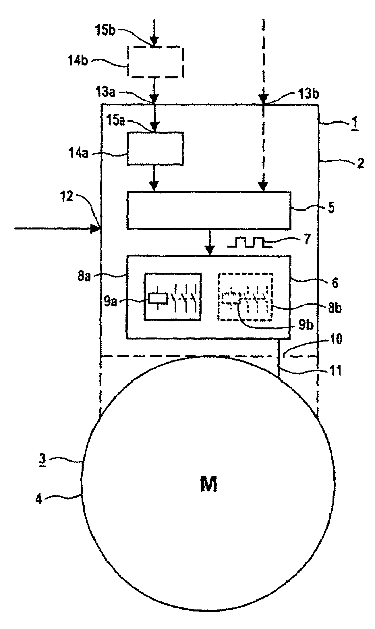 Regulating device for a motor