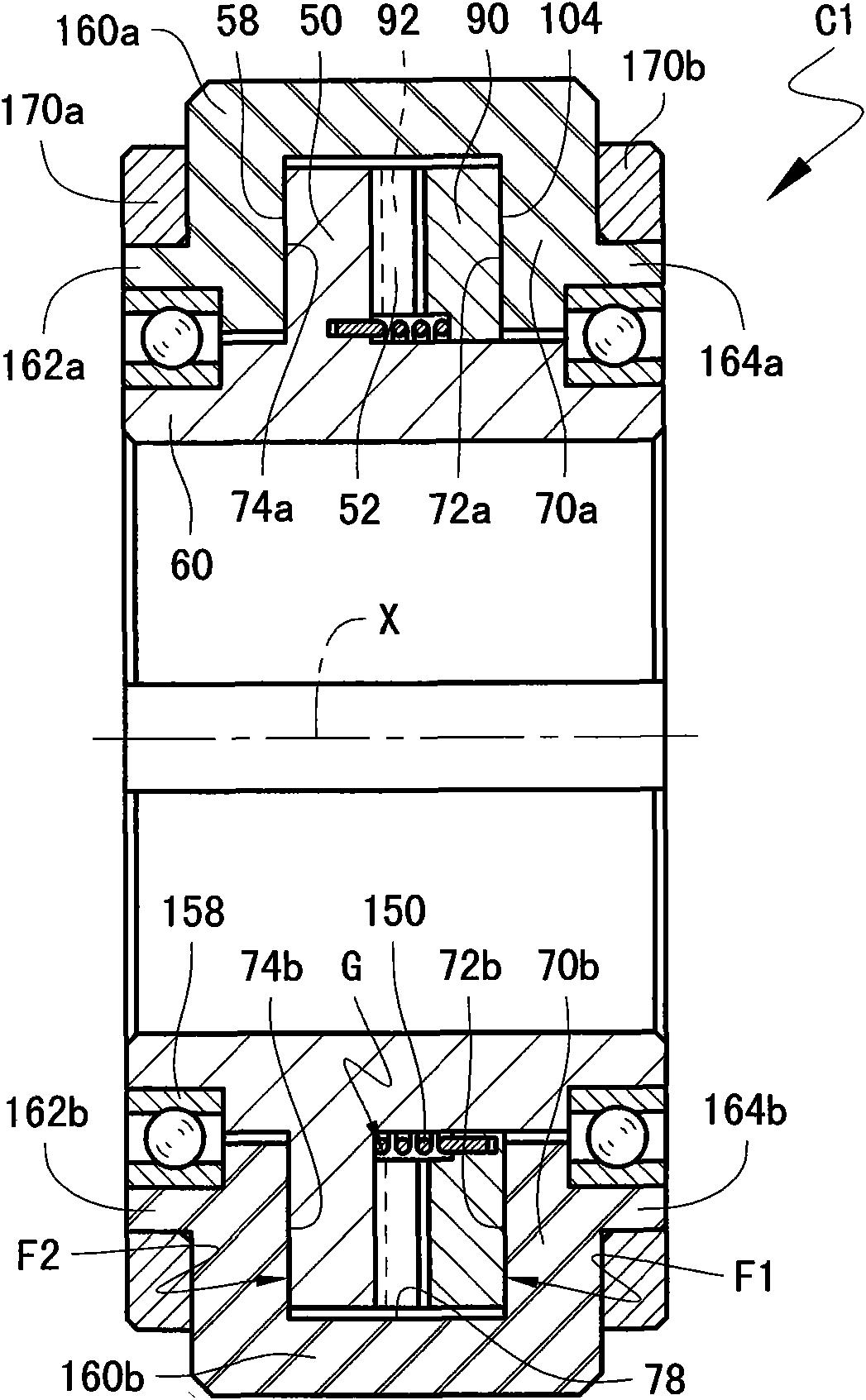 One-way transmission mechanism with double-action continuous output