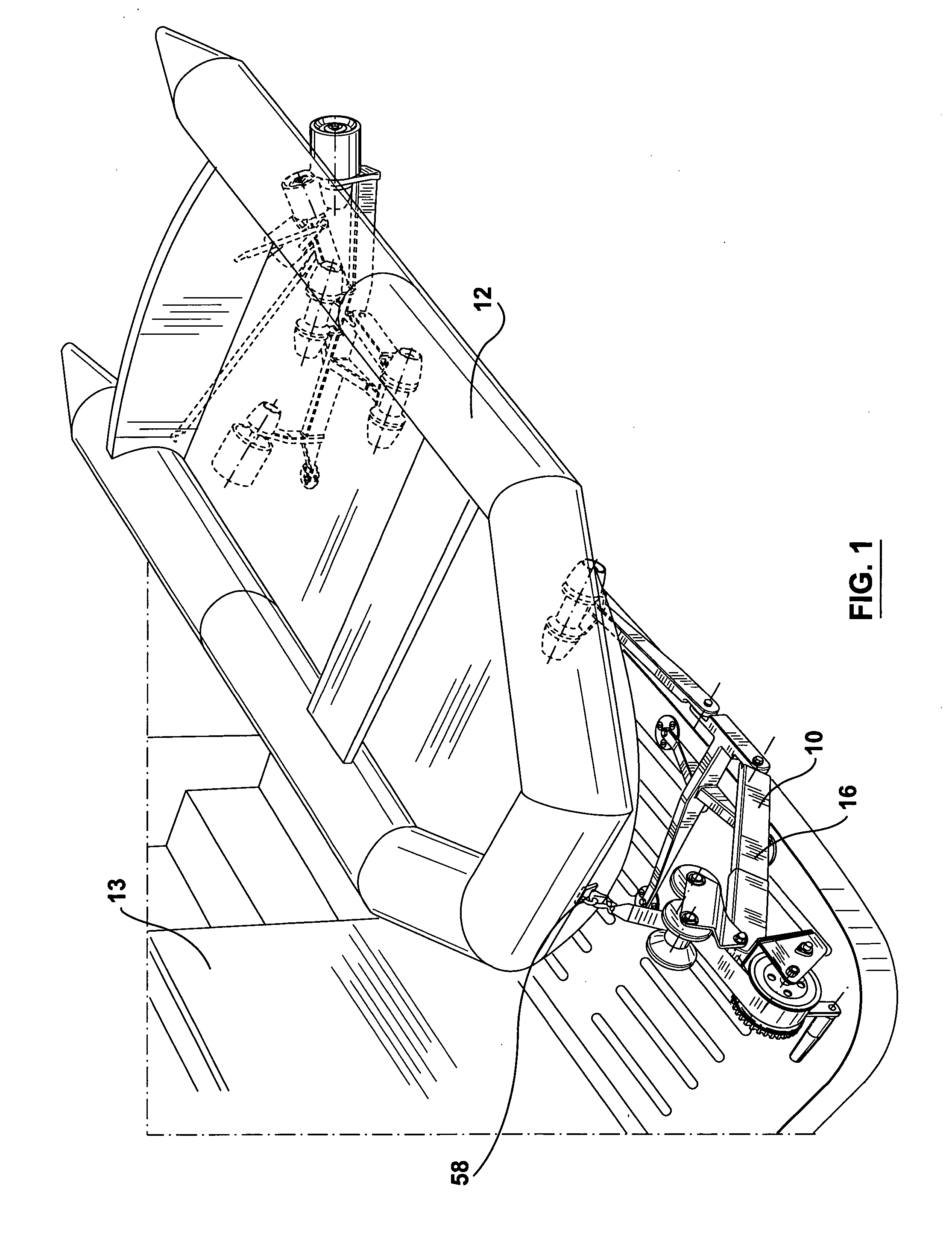 Support assembly for loading and securing a tender