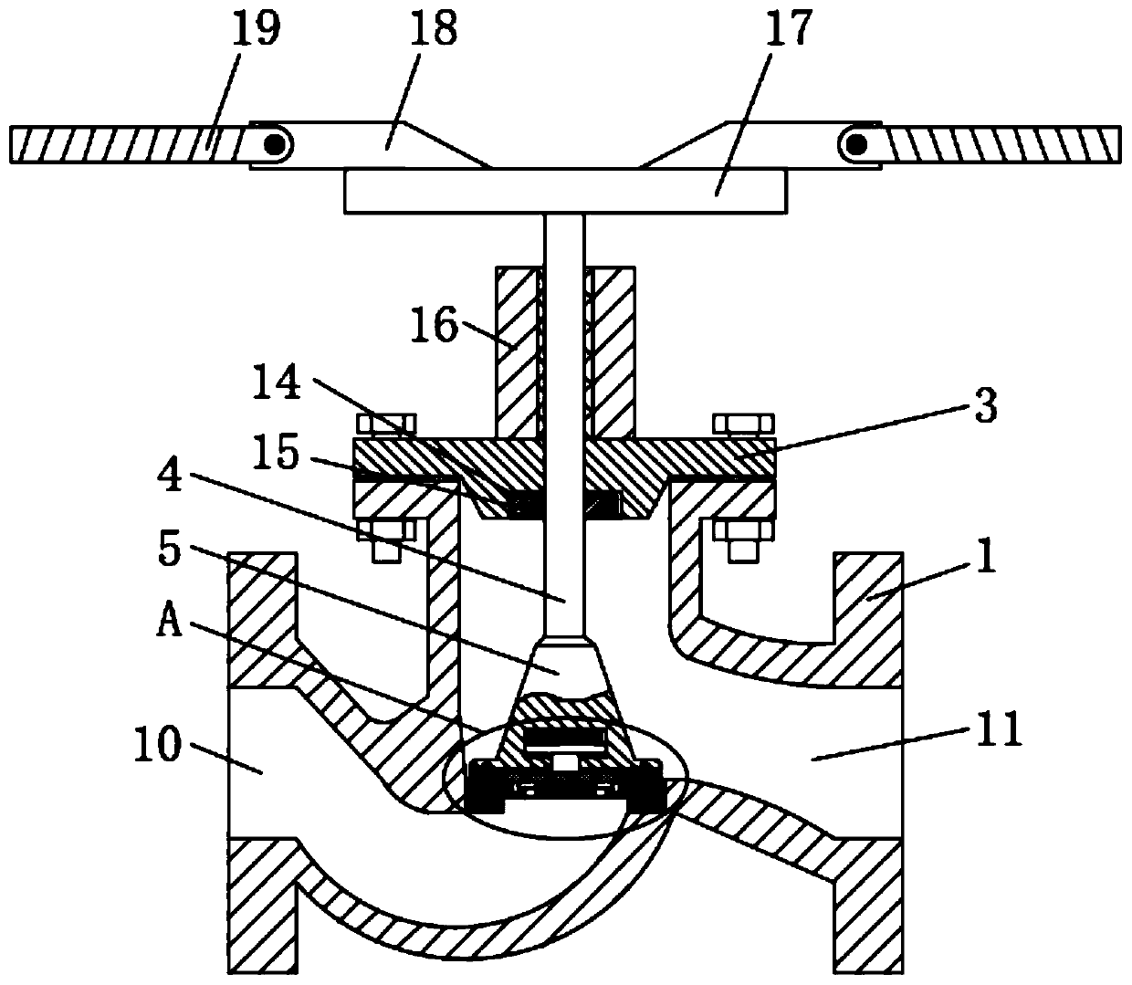 Pressure self-sealing stop valve