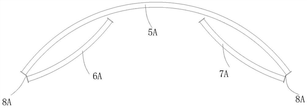 Butt joint device for achieving staggered layer folding of adjacent arch frames and arch frame splicing method