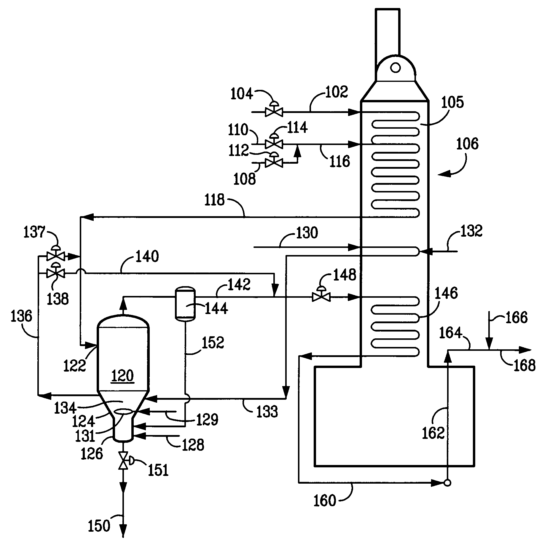 Process and apparatus for cracking hydrocarbon feedstock containing resid to improve vapor yield from vapor/liquid separation