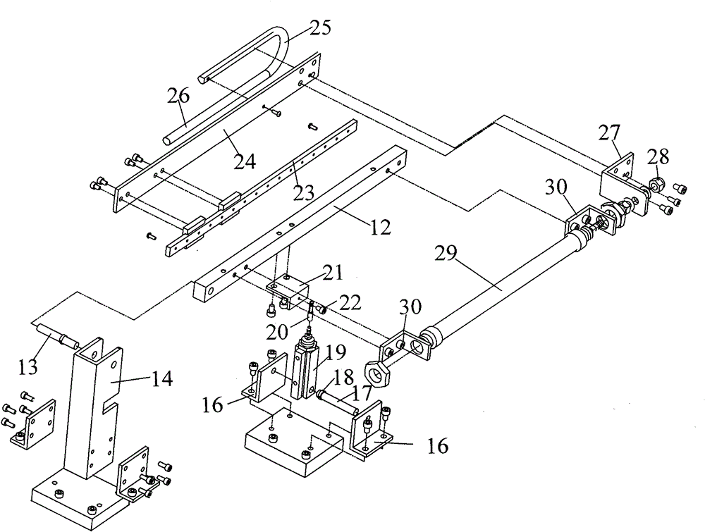 Feeding device of automatic patch pocket machine