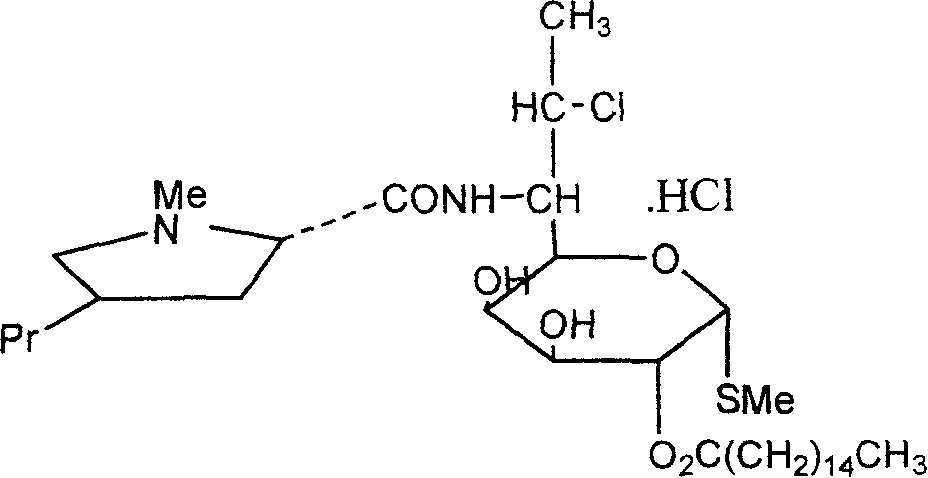 Industrial production process of palmitate of clindamycin hydrochloride