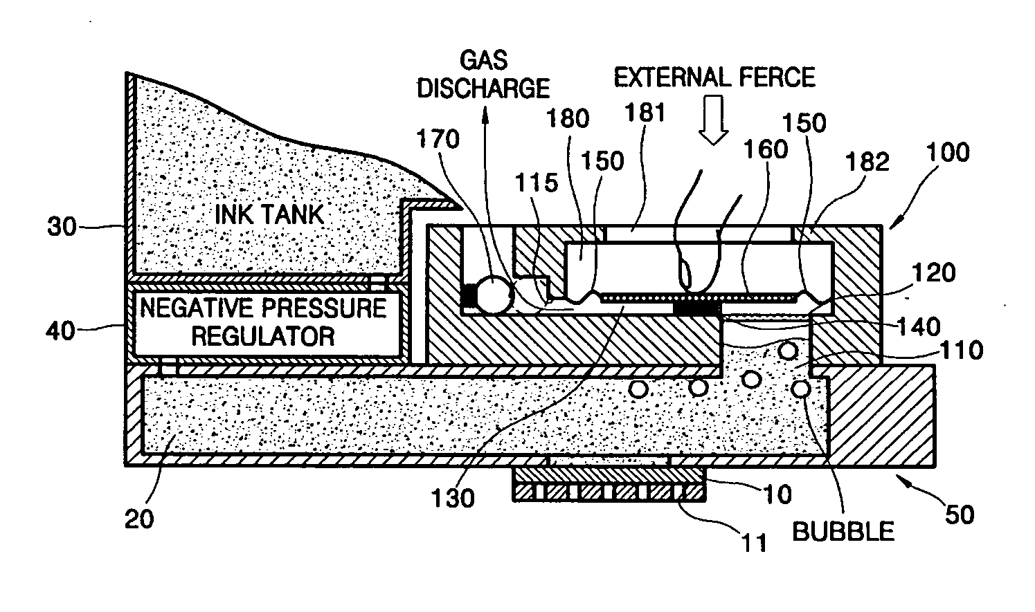 Gas purging unit and inkjet head having the same