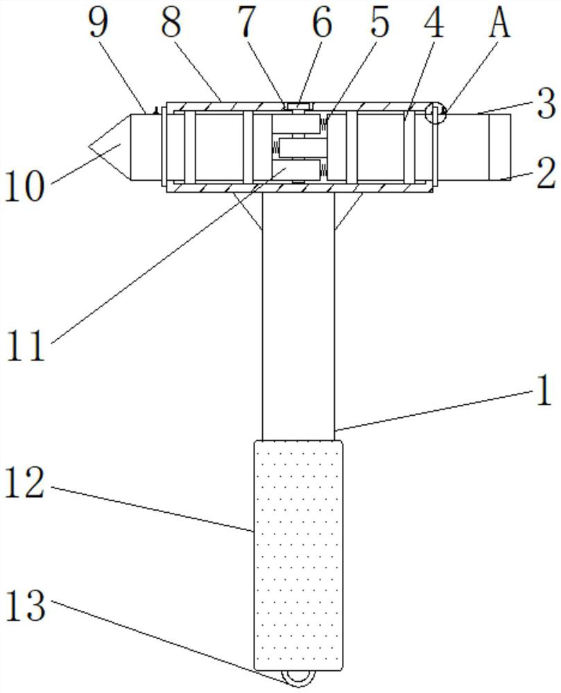 Window breaking hammer for rail transit