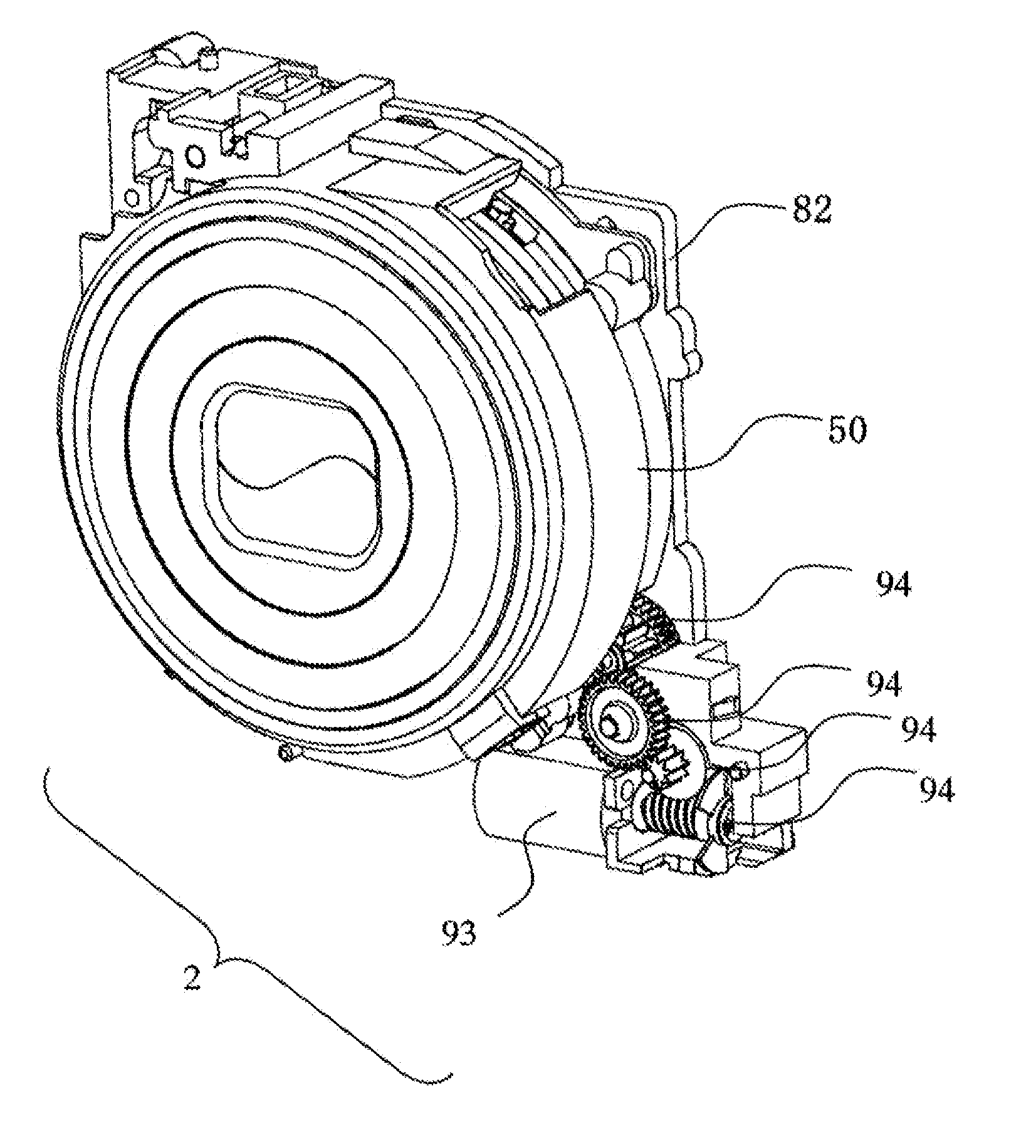 Retractable lens barrel unit