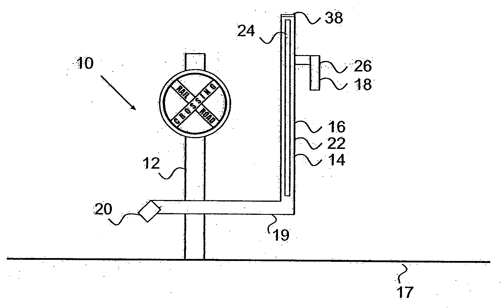 Railroad grade crossing assembly