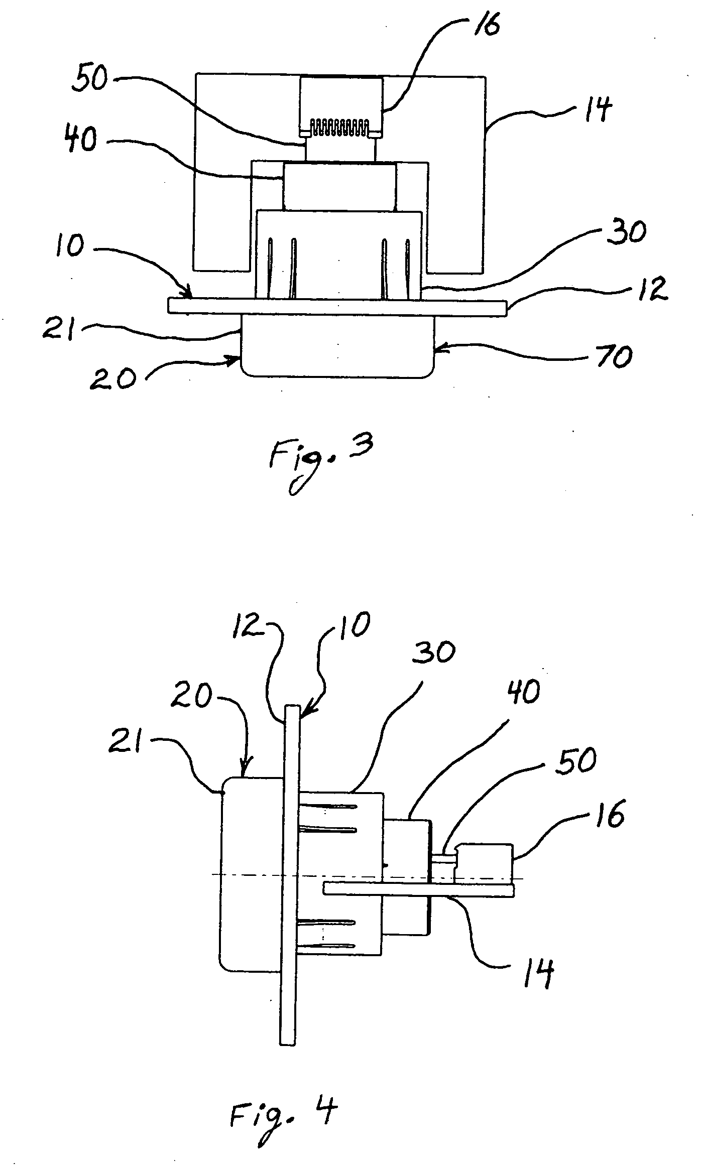 Optoelectronic device in combination with a push-in cage