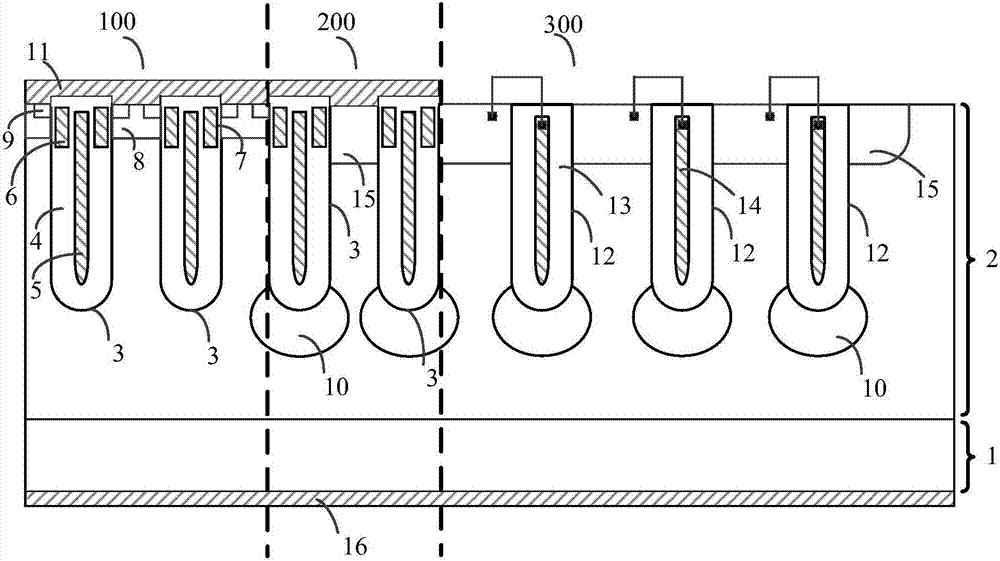 Power semiconductor device structure suitable for deep groove and manufacturing method