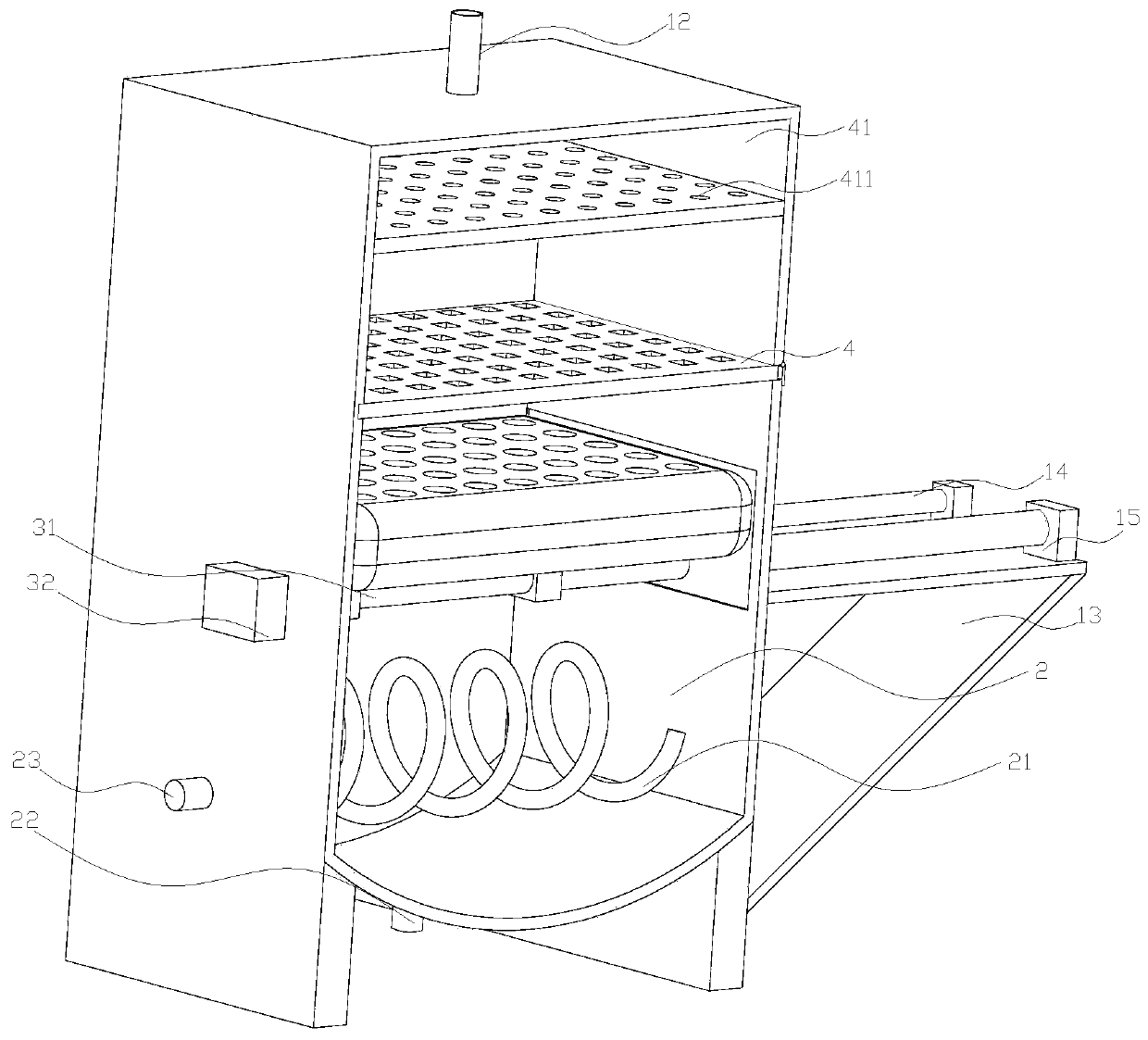 New energy vehicle power production device that is easy to remove impurities