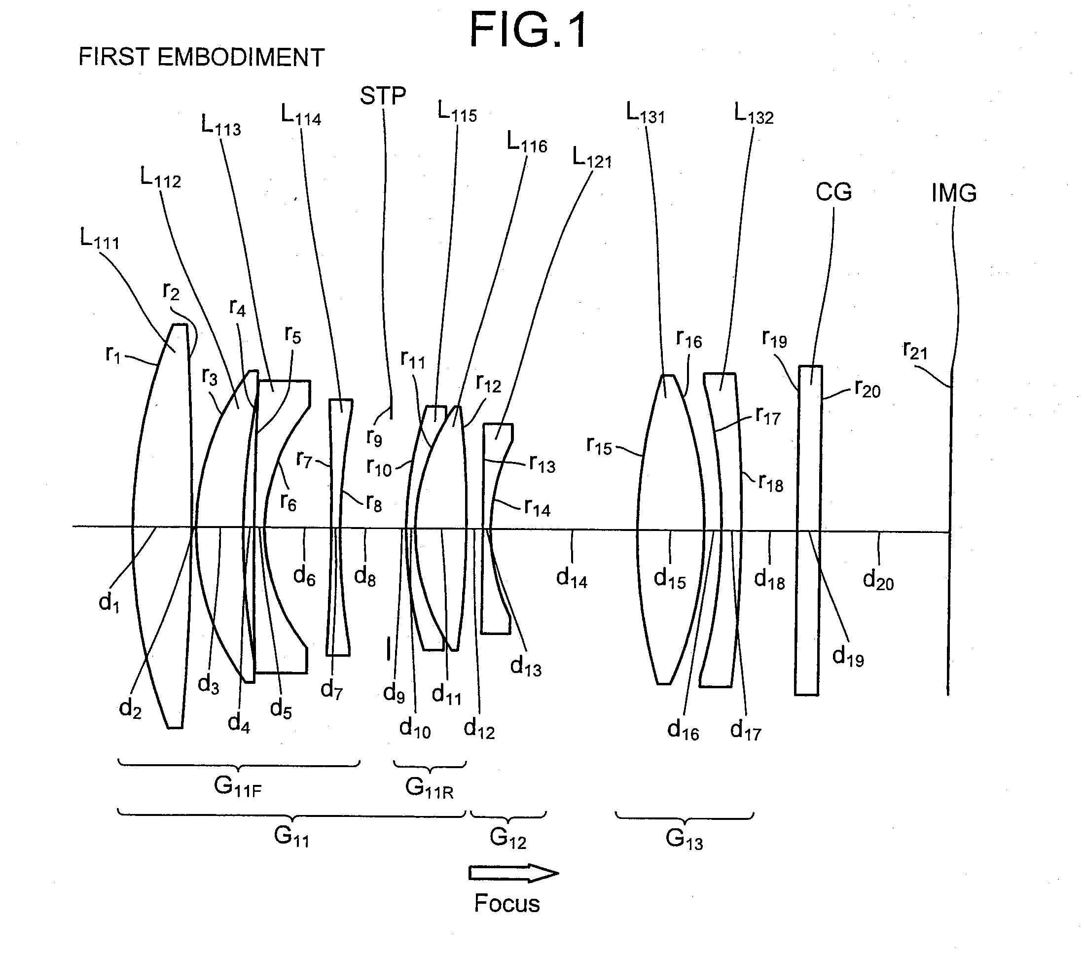 Internal focus lens