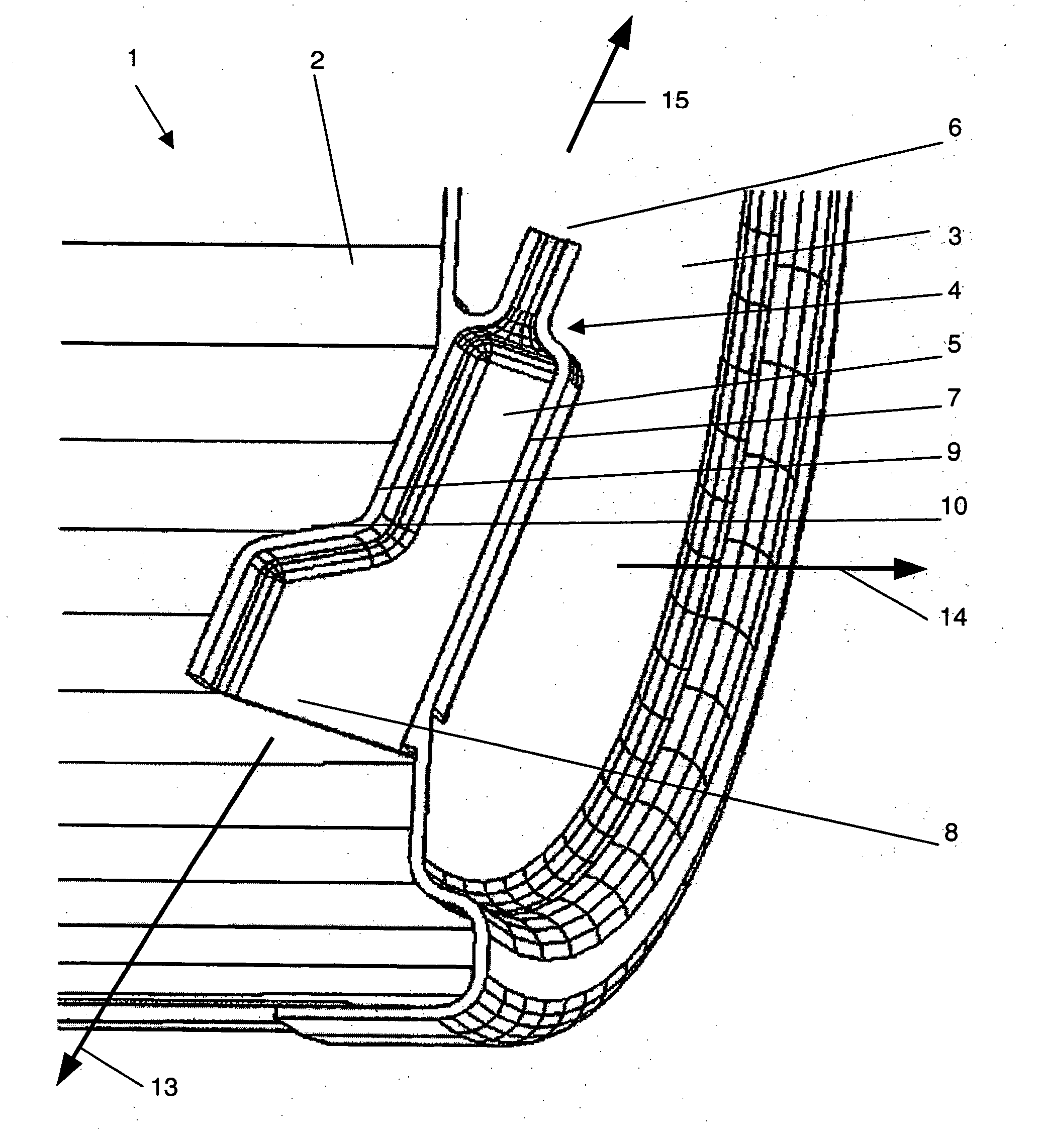 Plastic washing fluid container for a washing machine