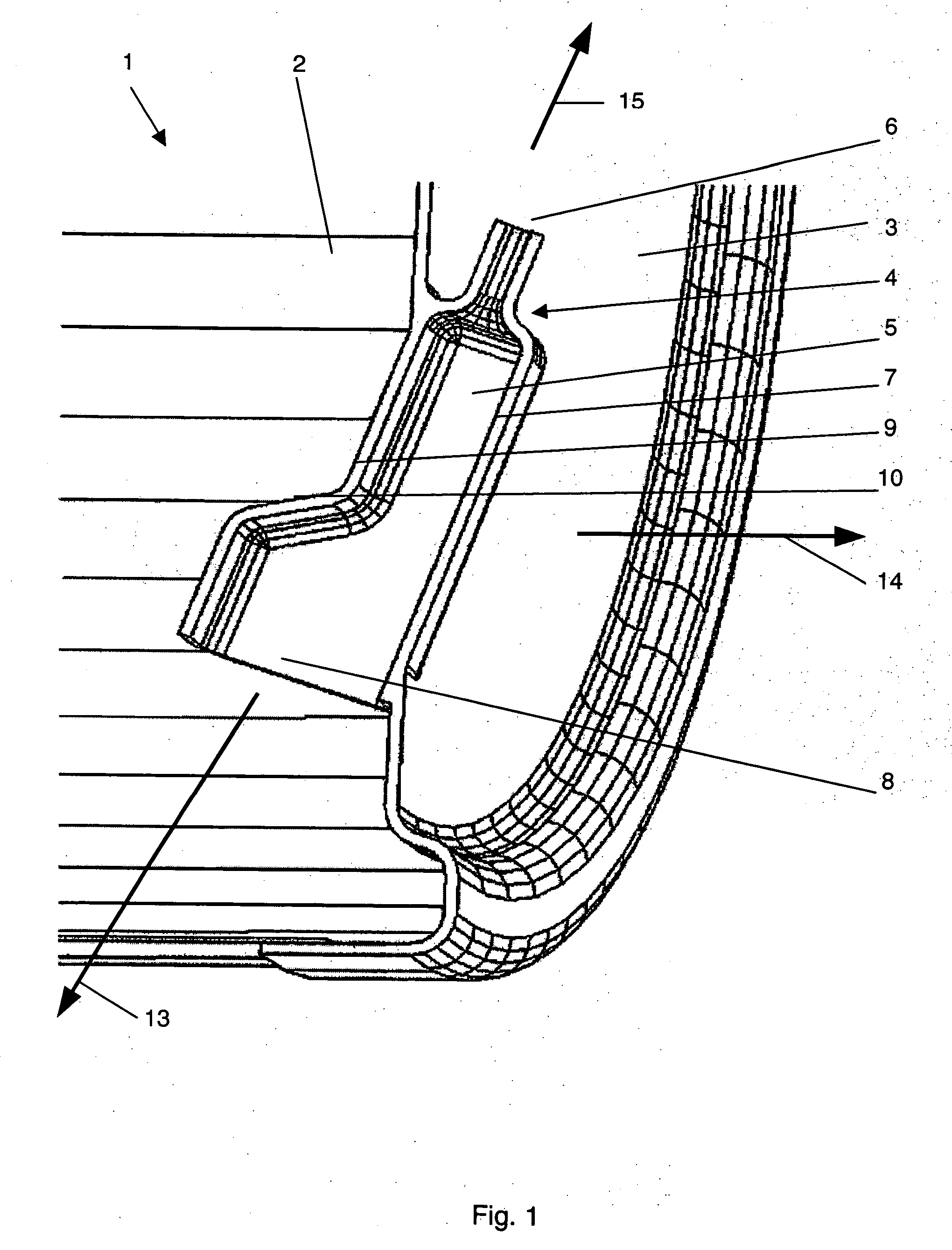 Plastic washing fluid container for a washing machine