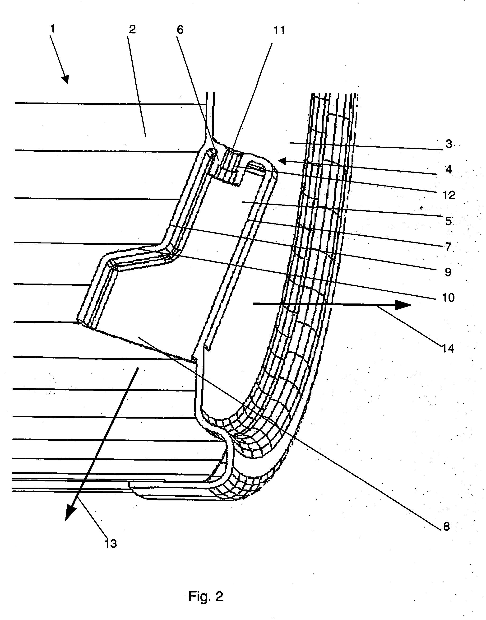 Plastic washing fluid container for a washing machine